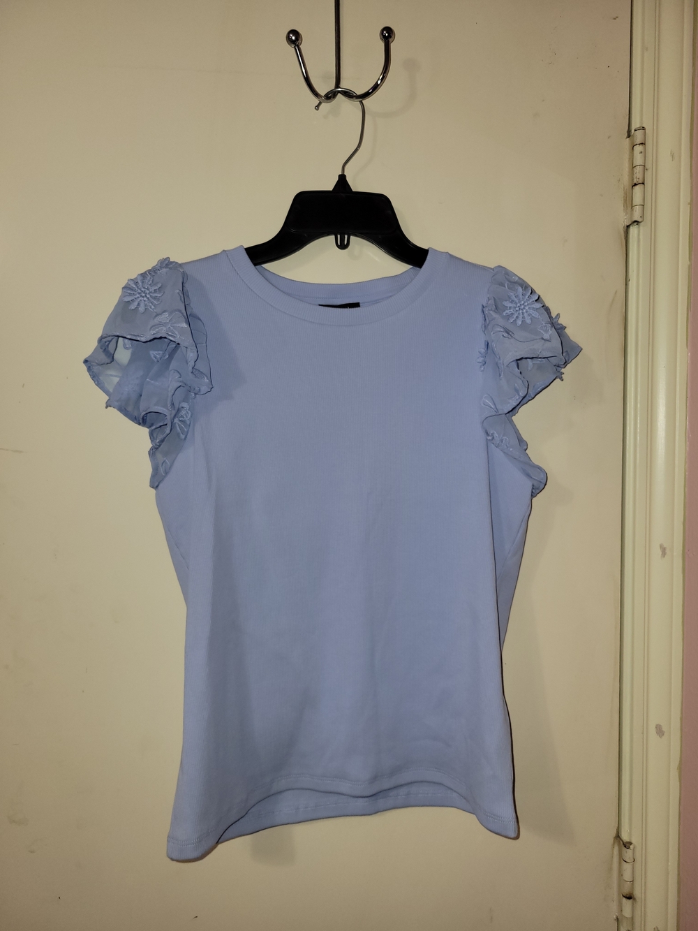 kate spade Light Periwinkle Ruffle Sleeve Top